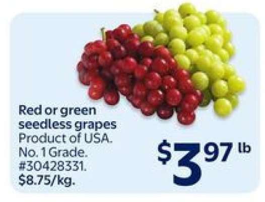 RED OR GREEN SEEDLESS GRAPES