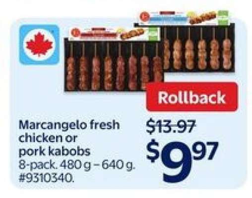 Marcangelo Fresh Chicken or Pork Kabobs