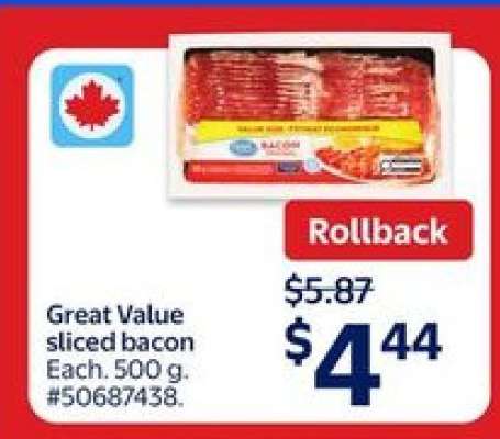 Great Value Sliced Bacon