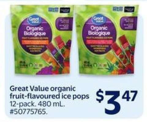 Great Value Organic Fruit Flavoured Ice Pops