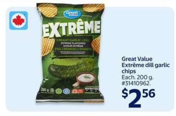 Great Value Extrême dill garlic chips