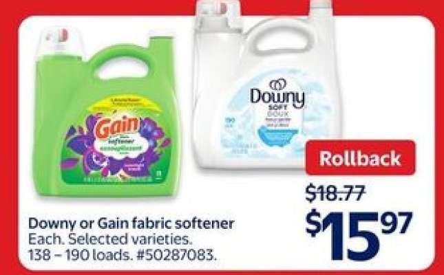 Downy or Gain Fabric Softener