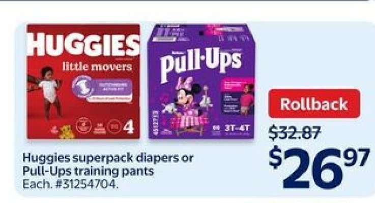 Huggies superpack diapers or Pull-Ups training pants