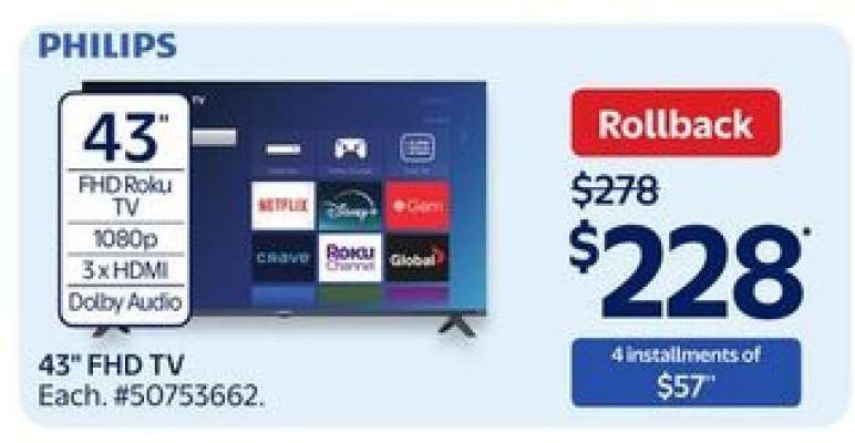 Philips 43" FHD Roku TV