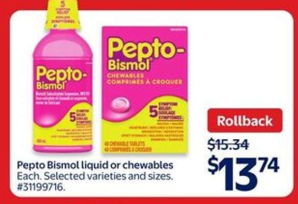 Pepto Bismol Liquid or Chewables