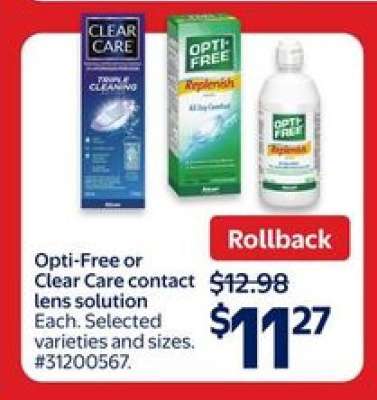 Opti-Free or Clear Care contact lens solution