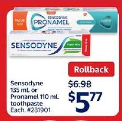 Sensodyne 135 mL or Pronamel 110 mL Toothpaste