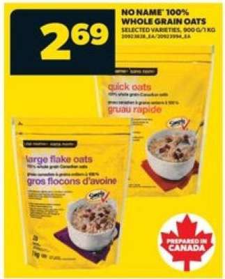 NO NAME 100% WHOLE GRAIN OATS