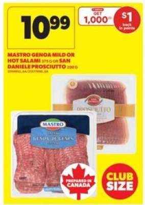 Mastro Genoa Mild or Hot Salami or San Daniele Prosciutto