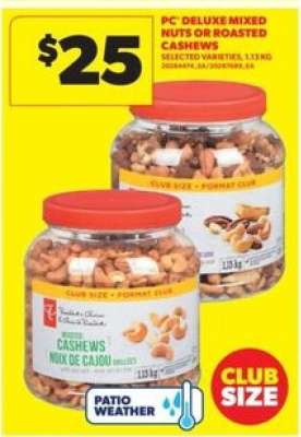 PC Deluxe Mixed Nuts or Roasted Cashews