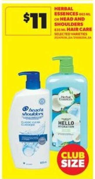 Herbal Essences or Head and Shoulders Hair Care