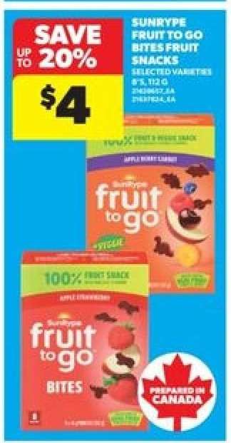 SunRype Fruit to Go Bites Fruit Snacks