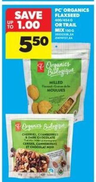 PC Organics Flaxseed or Trail Mix