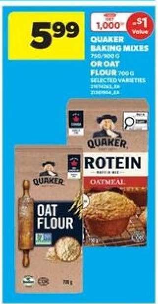Quaker Baking Mixes or Oat Flour