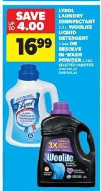 Lysol Laundry Disinfectant or Woolite Liquid Detergent