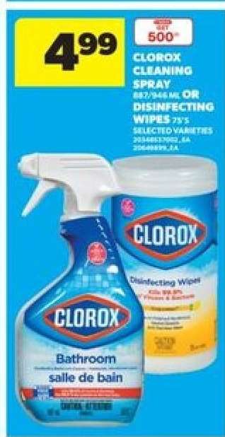 CLOROX CLEANING SPRAY OR DISINFECTING WIPES