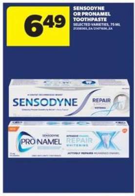 Sensodyne or Pronamel Toothpaste