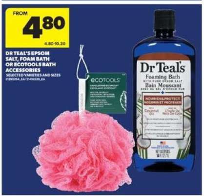 Dr Teal's Epsom Salt, Foam Bath or EcoTools Bath Accessories