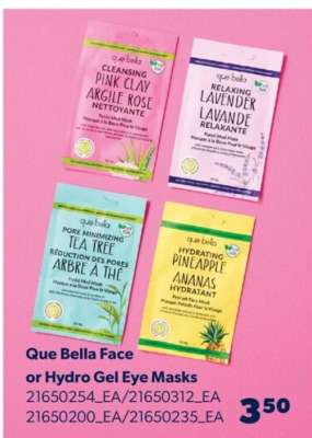 Que Bella Face or Hydro Gel Eye Masks