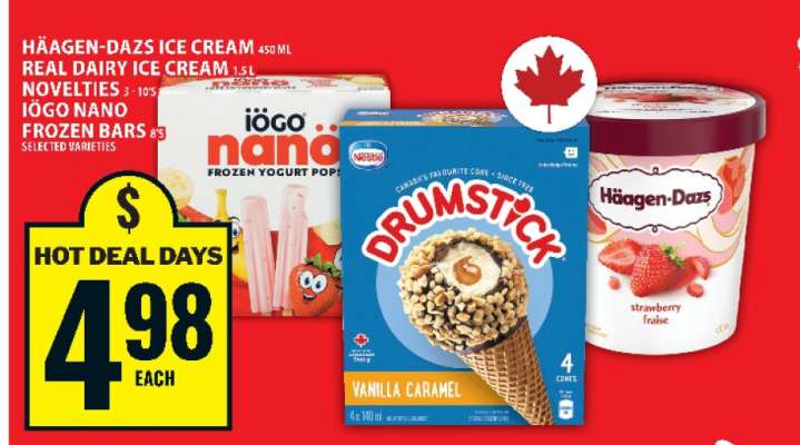 Häagen-Dazs Ice Cream, Real Dairy Ice Cream, Novelties, Iögo Nano Frozen Bars