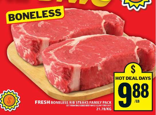 FRESH BONELESS RIB STEAKS FAMILY PACK