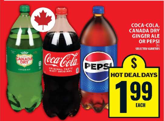 Coca-Cola, Canada Dry Ginger Ale or Pepsi