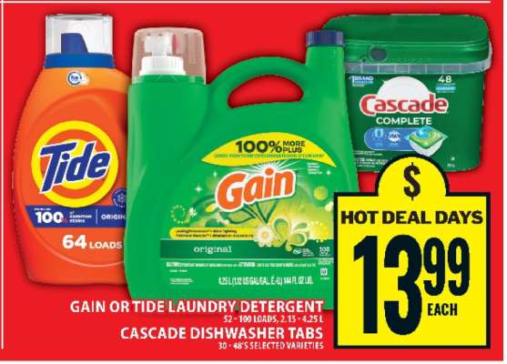 Gain or Tide Laundry Detergent