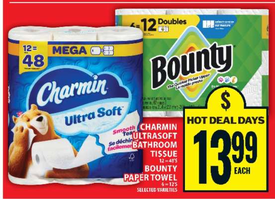 Charmin Ultra Soft Bathroom Tissue & Bounty Paper Towel