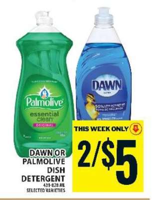 DAWN OR PALMOLIVE DISH DETERGENT