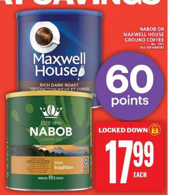Nabob or Maxwell House Ground Coffee
