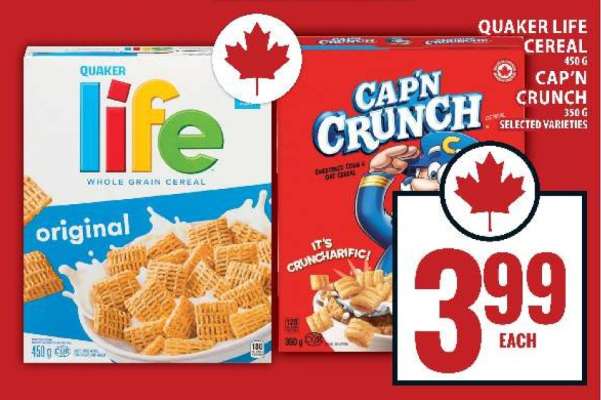 Quaker Life Cereal / Cap'n Crunch