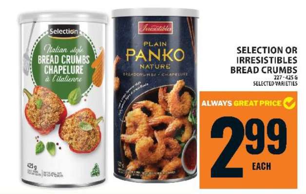 Selection or Irresistibles Bread Crumbs