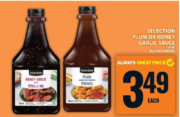Selection Plum or Honey Garlic Sauce