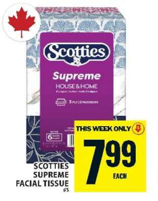 SCOTTIES SUPREME FACIAL TISSUE