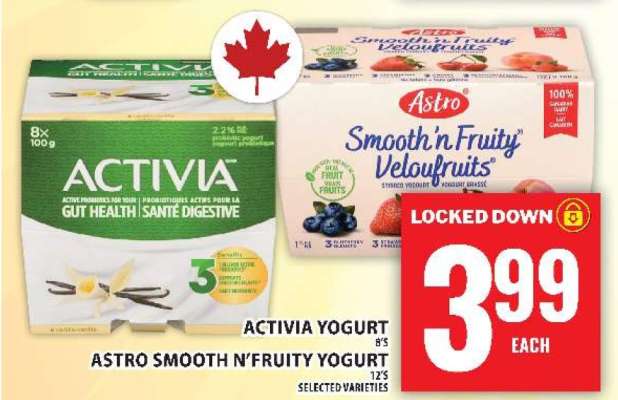 Activia Yogurt / Astro Smooth n'Fruity Yogurt