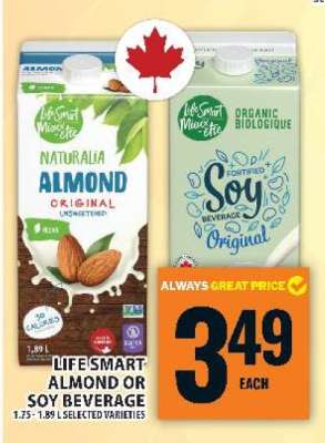 Life Smart Almond or Soy Beverage