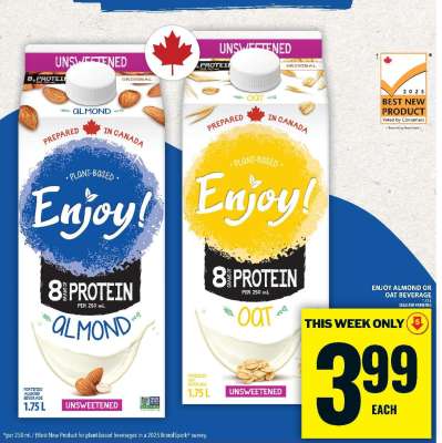 Enjoy! Almond or Oat Beverage