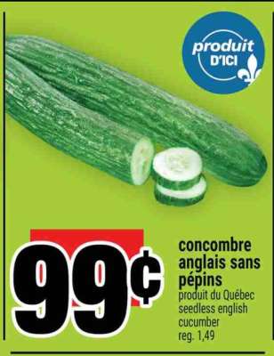 CONCOMBRE ANGLAIS SANS PÉPINS
