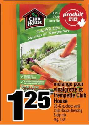 mélange pour vinaigrette et trempette Club House