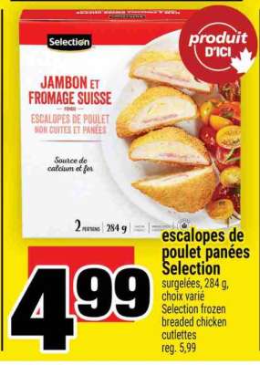 escalopes de poulet panées Selection