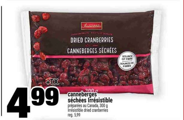 canneberges séchées Irrésistible