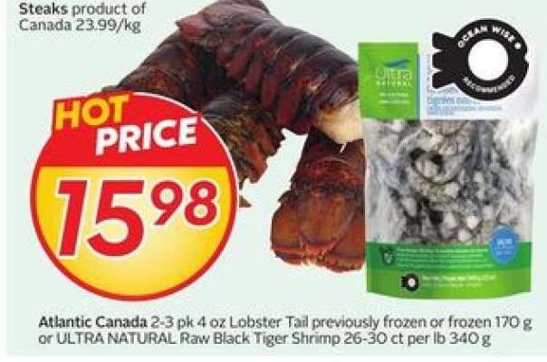 Atlantic Canada Lobster Tail or Shrimp