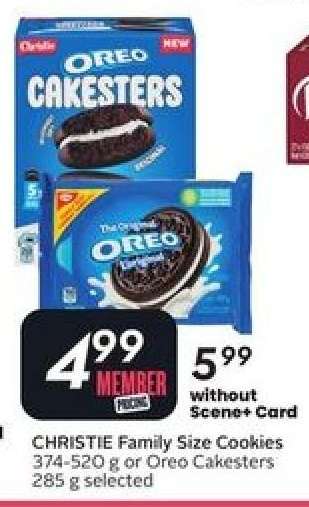 CHRISTIE Family Size Cookies or Oreo Cakesters