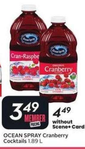 OCEAN SPRAY Cranberry Cocktails 1.89 L