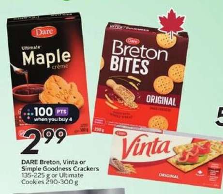 DARE Breton, Vinta or Simple Goodness Crackers