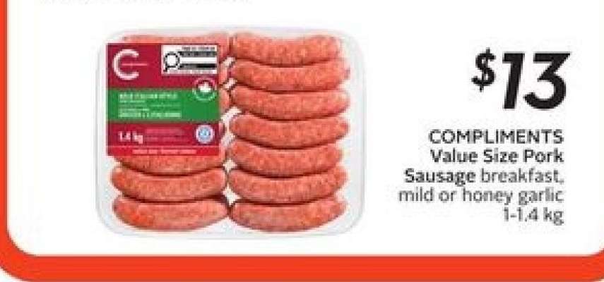 Compliments Value Size Pork Sausage
