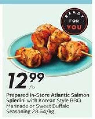 Prepared In-Store Atlantic Salmon Spiedini