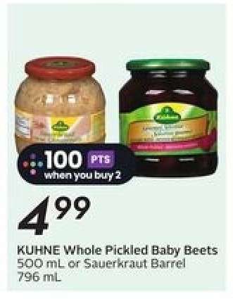 KUHNE Whole Pickled Baby Beets or Sauerkraut Barrel