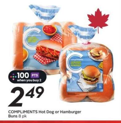 COMPLIMENTS Hot Dog or Hamburger Buns 8 pk