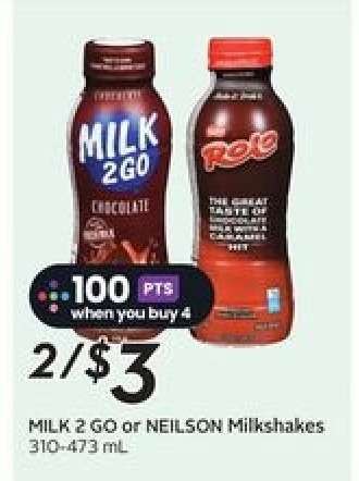 MILK 2 GO or NEILSON Milkshakes